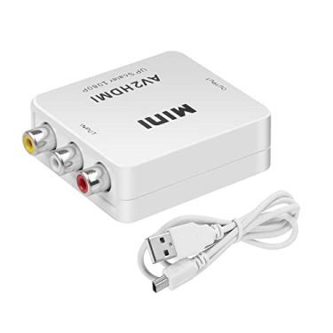 Imagem de Conversor Hdmi HDCP 1 Entrada 2 Saídas Full HD 1080p hdmi-compatível com rca conversor av/cvsb l/r hdmi2av conversor caixa de vídeo para ntsc pal hdmi-compatível com av scaler switch