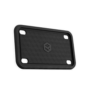 Imagem de Rightcar Solutions Motocicleta A moldura original de silicone de grau premium para placa de bicicleta | À prova de ferrugem, à prova de chocalho, suporte para placa de licença à prova de clima (preto)