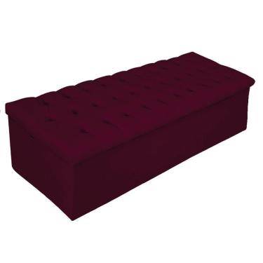 Imagem de Calçadeira Baú Estofada 160cm Queen Size Bordô Adj Decor