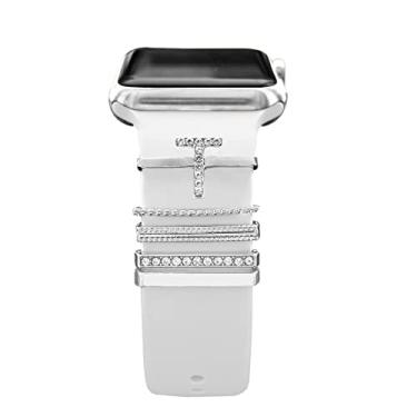 Imagem de Berloques para Apple Watch 45 mm, 44 mm, 42 mm, 41 mm, 40 mm, 38 mm, anéis decorativos, acessórios de joias para iWatch séries 7, 6, 5, 4, 3, 2, 1, SE, Galaxy Watch 5/5Pro, pingente para relógio