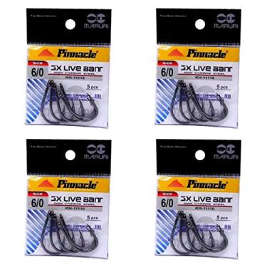 Imagem de Kit Anzol de Pesca Maruri 3X Live Bait Aço Carbono N° 6/0 20 Peças