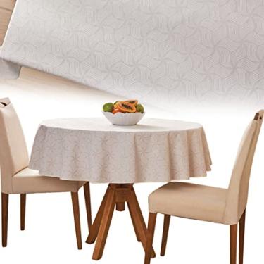 Imagem de Lepper Toalha de Mesa Super Prática Redonda Estampada 4 Lugares Copacabana 1,55 m Com 1 peça, Bege