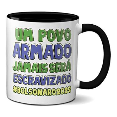 Imagem de Caneca Um Povo Armado Jamais Será Escravizado Bolsonaro 2022 (Preta)