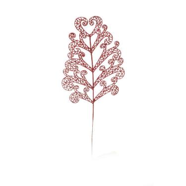 Imagem de Galho Folha Natalino Vermelha 1un 45x15x1cm 1316808