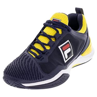 Imagem de Fila Men`s SpeedServe Energized Tennis Shoes Navy and Buttercup