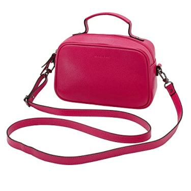 Imagem de Bolsa Feminina Transversal de Couro Bovino Legítimo Mariart Alice (Pink)