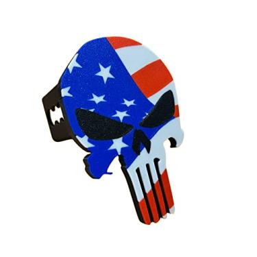 Imagem de MuchWaterDesign Capa de engate de reboque do Justiceiro - Edição Bandeira Americana, 5 cm