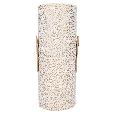 Imagem de Copo de pincel de maquiagem de couro PU, porta-pincéis de maquiagem portátil estojo de pincéis de viagem bolsa organizadora de armazenamento para mulheres e meninas (balde pequeno