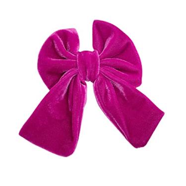 Imagem de Laço De Veludo Presilha Bico De Pato Fashion Luxo Karine (Pink)