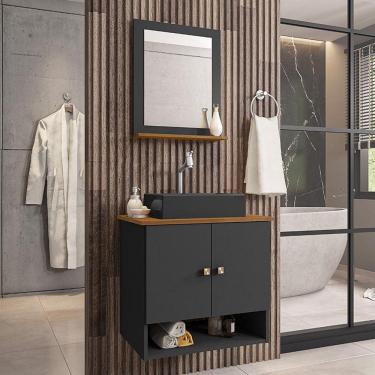 Imagem de Gabinete Banheiro Deli Cuba Torino Prt Torneira DL08 Val ABS