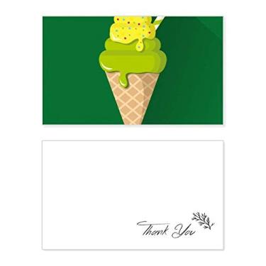 Imagem de Picolés Green Matcha Sorvete Cartão de Agradecimento Papel de Aniversário Saudação Casamento Apreciação