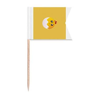 Imagem de Egg Injustice Bandeiras de palito de dente de desenho animado com rosto adorável para marcação de bolo de festa comida prato de queijo