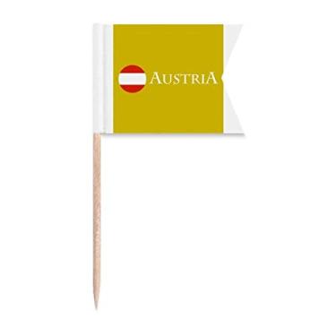 Imagem de Bandeira europeia austríaca de Viena para palito de dente marcando para festa bolo comida prato de queijo