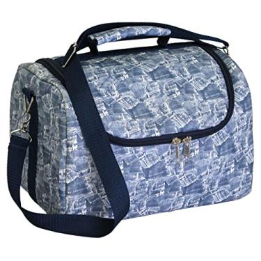 Imagem de Bolsa térmica LS Bolsas Azul em soft-touch emborrachado estampa tipo jeans - BT6182