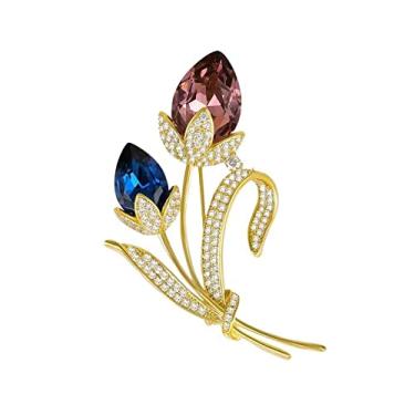 Imagem de KIZQYN Broche feminino de luxo de alta qualidade broche de tulipa personalidade criativa broche de decoração de colar broche acessórios de moda acessório de fantasia