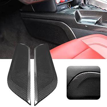 Imagem de FINMOKAL Acabamento do painel lateral do console central interno de fibra de carbono real para Ford Mustang 15-18