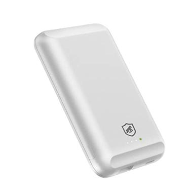 Imagem de Gshield Carregador Portátil Magnético com Indução + Saída USB A, Power Bank Wireless Compatível com Magsafe em ABS, Nano Snap (Branco, 5.000 mAh)