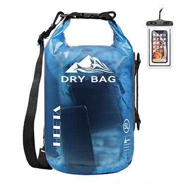 Imagem de HEETA Bolsa impermeável impermeável para mulheres e homens, mochila leve de armazenamento a seco com capa de telefone para viagem, natação, passeios de barco, caiaque, acampamento