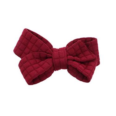 Imagem de Clipe de arco de algodão acolchoado para meninas pequenas, Burgundy, Small