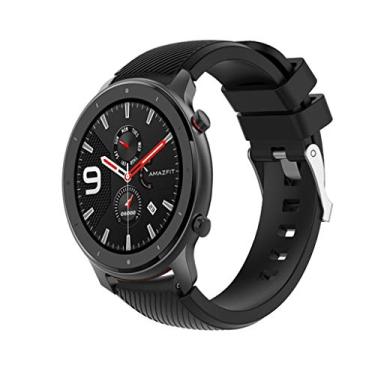 Imagem de Pulseiras NSmart compatíveis com Amazfit GTR 47MM / GTR 2 / GTR 2e / GTR 3 / GTR 4 (Preta Rajada)