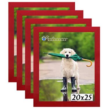 Imagem de Kit 4 Porta Retrato Molduras 20x25 Vermelho