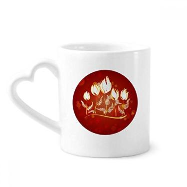 Imagem de Caneca de flor tulipa pintada à mão Caneca de cerâmica para café copo de coração de vidro