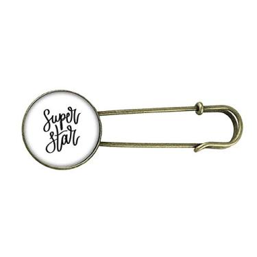 Imagem de Broche de metal retrô com citação Super Star Art Deco, presente moderno