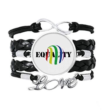 Imagem de OFFbb-USA Identify Rainbow Iquality Distinguish Parcels Pulseira Love Acessório de couro torcido para presente