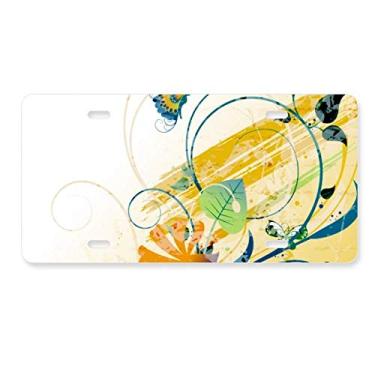 Imagem de DIYthinker Placa de licença elegante borboleta rural flor decoração aço inoxidável automóvel