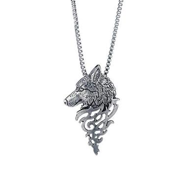 Imagem de Colar de cabeça de lobo de verão, item de corrente de suéter de animal de metal Small