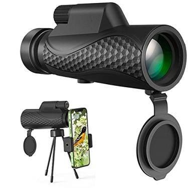 Imagem de Telescópio Monocular Adulto 12x50 Compacto de Alta Definição Poderoso Prisma Super Zoom Bak4, com suporte para smartphone e tripé, à prova d'água para caminhadas
