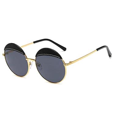 Imagem de Óculos de Sol Feminino Redondo Estilo Steampunk Moda Fashion FENCHI com Proteção Uv400 (C3)