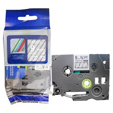 Imagem de Fita Refil Compatível TZ-125 Tze-125 Transparente C/Letra Branca 9mm para Rotulador Brother PT-H105 PT-H110 PT-D200 PT-D210 PT-D400 PT-D410 PT-D600 PT-D610BT PT-P300BT P-Touch Cube