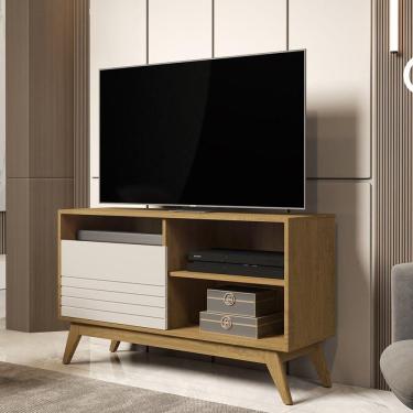 Imagem de Rack para TVs de até 42 Polegadas 1 Porta Fenix Wood Giga Móveis Camuru/Off White