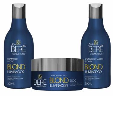 Imagem de Kit Blond Iluminador Capilar Shampoo+Condicionador+Máscara - Bela Berê