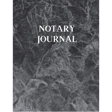 Imagem de Notary Journal: Black Professional Notebook Record Log with Thumbprint, Fingerprint, Check Box, 8.5" x 11" 200 Entries, 2 Per Page