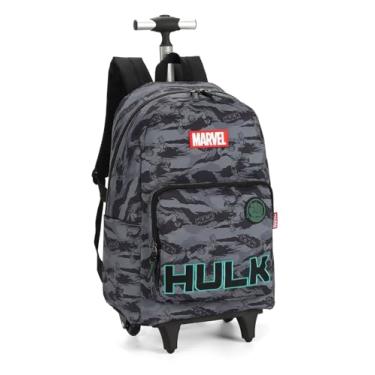 Imagem de Mochila Rodas Juvenil Hulk Marvel Luxcel MC47052AG Camuflada Cor:Preto