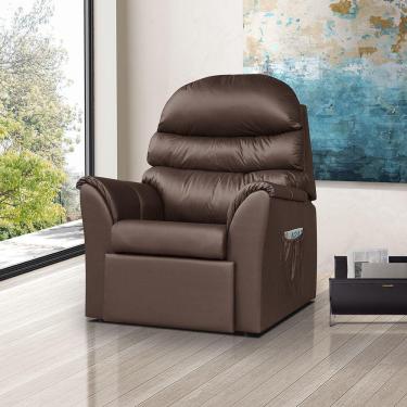 Imagem de Poltrona do Papai Reclinável Retrátil em Corino Marrom 