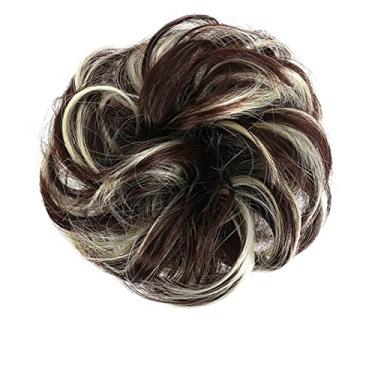 Imagem de Mulheres Bun Scrunchies Cacheado ondulado Donut Chignon Peruca para mulheres Coque bagunçado Extensões de cabelo sintético Coque Faixa elástica Scrunchies Updo rabo de cavalo Pão (Color : 6AH613)