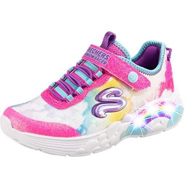 Imagem de Skechers Kids Girls Rainbow Racer Sneaker, Pink Multi, 4 Big Kid