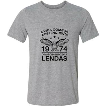 Imagem de Camiseta A Vida Começa aos Cinquenta 50 Anos 1974 Lendas