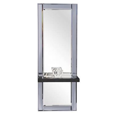 Imagem de Espelho de parede decorativo moderno Howard Elliott Emerson com prateleira e suporte de vela de vidro, belos espelhos de decoração para casa, 60 x 23 cm