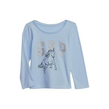 Imagem de GAP Baby-Girls Brannan's Favorites Logo Long Sleeve Tee T-Shirt Cerulean Blue 3-6M