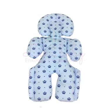 Imagem de Almofada Para Bebe Conforto Suporte Carrinho Redutor Coroa Azul - Lika