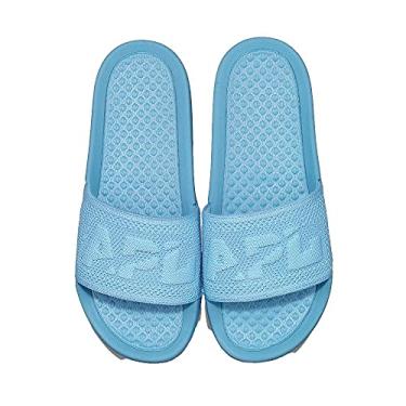 Imagem de APL: Athletic Propulsion Labs Sandálias femininas com logotipo grande Techloom Slide, Azul gelo, 7