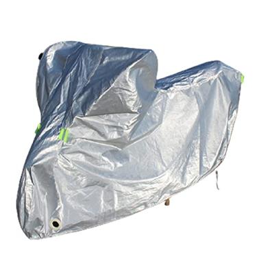 Imagem de WHYUNM26 Capa protetora UV universal para motocicleta para scooter impermeável bicicleta chuva poeira durável faixa reflexiva, M (comprimento 175 cm)