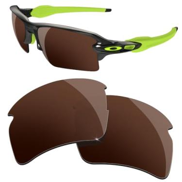 Imagem de HiCycle2 Lentes de reposição polarizadas para óculos de sol Oakley Flack 2.0XL - Várias opções, com pano de lente (marrom)