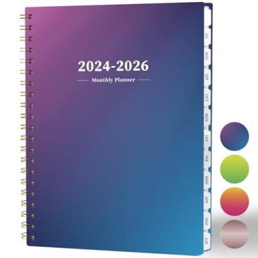 Imagem de Ymumuda Agenda mensal 2024-2026 – Agenda mensal de 2 anos, julho de 2024 a junho de 2026, 21,6 cm x 28 cm, agenda grande com encadernação em espiral, 24 abas revestidas, perfeita para agenda escolar e