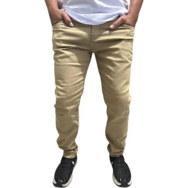 Imagem de Calça Masculina Skinny Em Sarja Masculina Com Lycra Slim Fit Tradicion