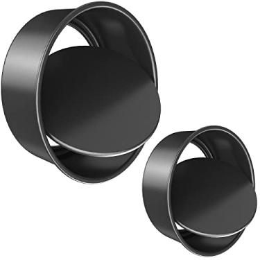 Imagem de CHEFMADE Forma redonda para bolo 2 peças, 15,24 cm e 20,32 cm com fundo solto removível antiaderente e revestimento de liberação rápida de chiffon para forno e assar panela instantânea (preto)